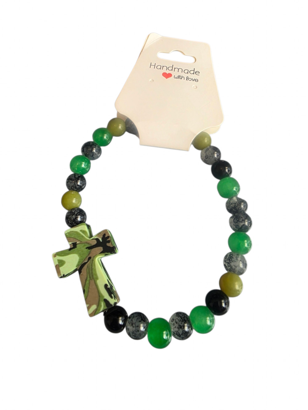 Coss and acai beaded colorful stretch bracelets Christian faith gifts
